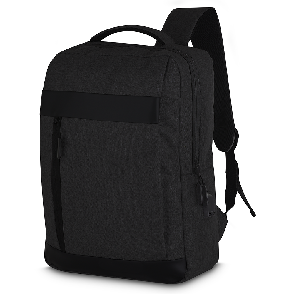 Mochila para Notebook 15,6” com USB e Bolsos Frontais