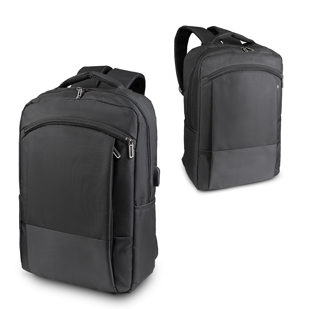 Mochila para Notebook 15,6” em Poliéster 500D com Entrada USB
