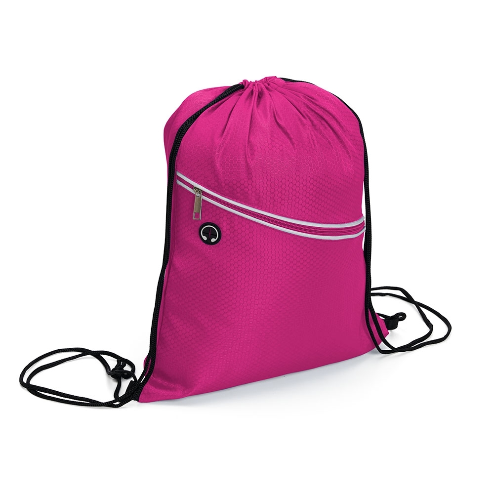 Sacochila Personalizada  com Bolso e Entrada para Fone