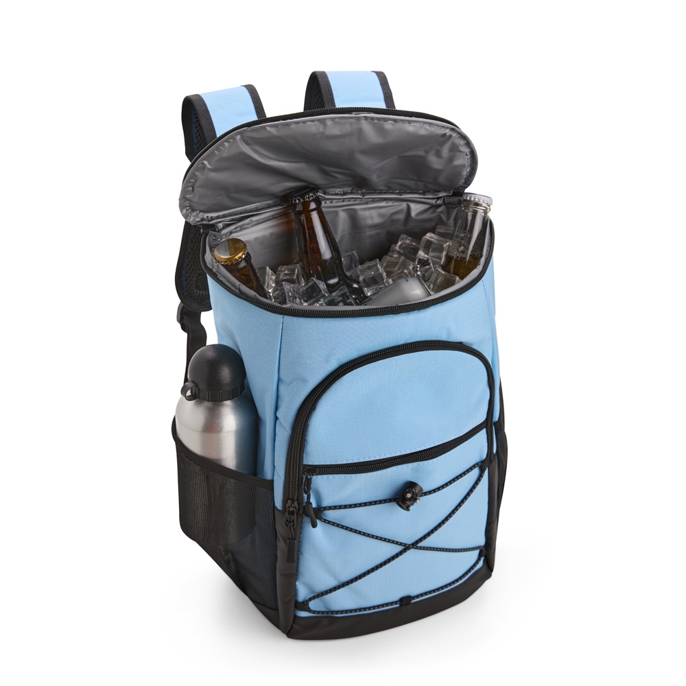 Mochila térmica Personalizada 13 litros em poliéster impermeável com compartimentos em PEVA e alças acolchoadas respiráveis
