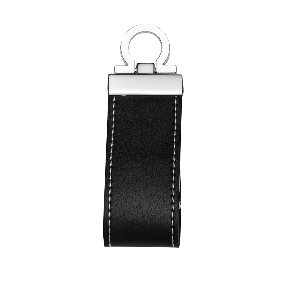 n Drive 4GB em Couro Sintético Personalizado com Chaveiro
