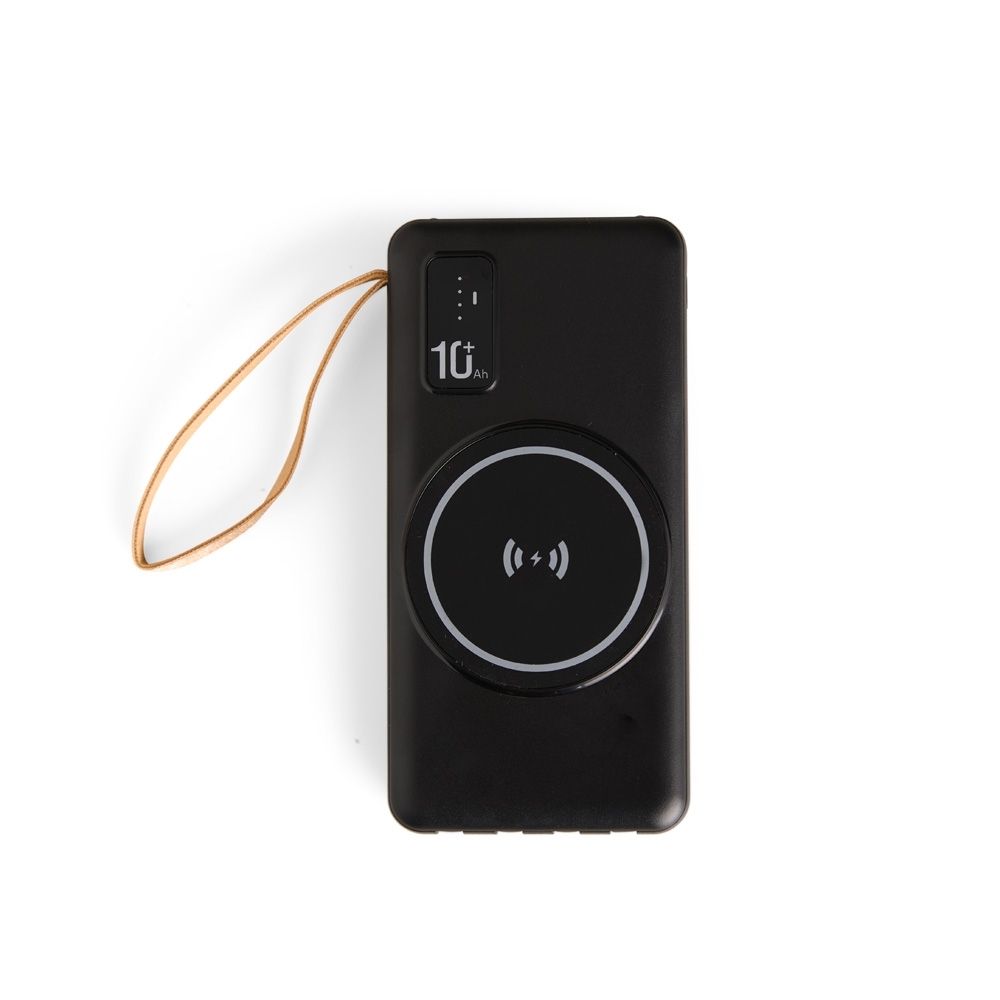 Power Bank Personalizado 10.000mAh com Cabos Integrados e Indução Magnética