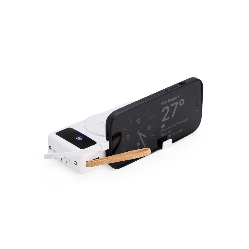 Power Bank Personalizado 20.000mAh com Indução e Cabos Integrados