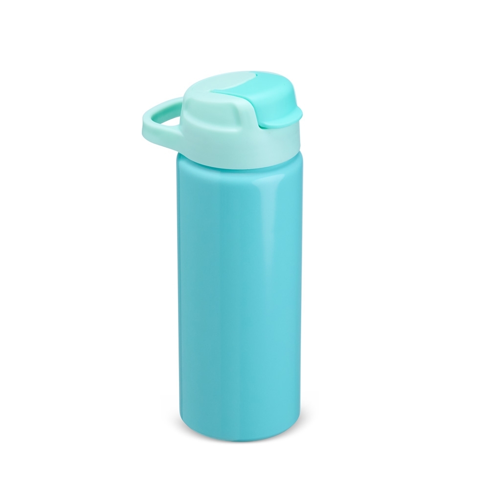 Squeeze Alumínio 600ml Personalizado com Canudo e Bico Flip