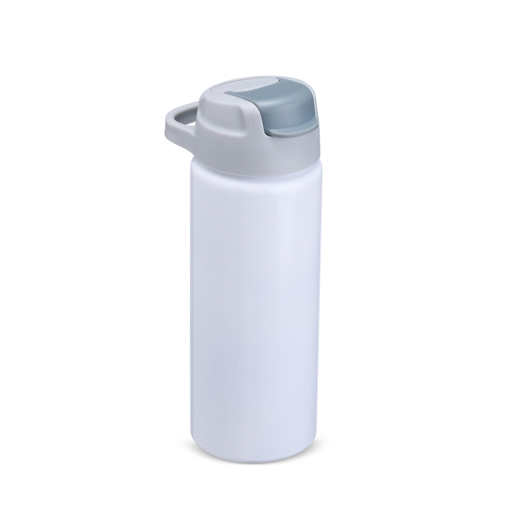 Squeeze Alumínio 600ml Personalizado com Canudo e Bico Flip