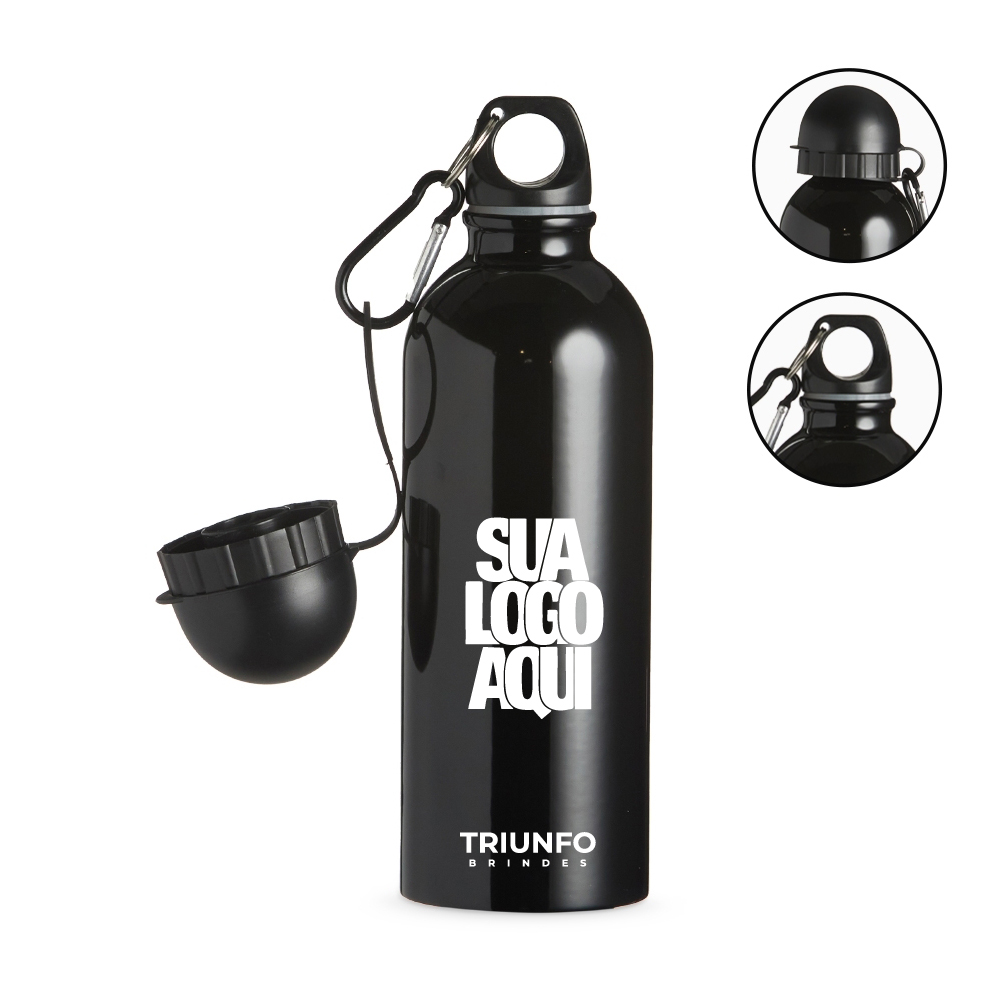 Squeeze Inox Personalizado 500ml  com Mosquetão