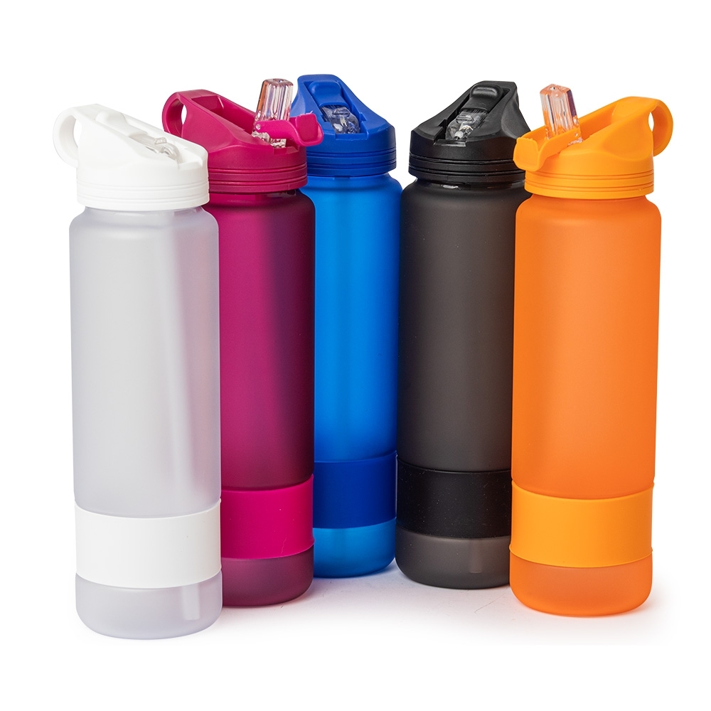 Squeeze Plástico 900ml Personalizado Fosco com Canudo